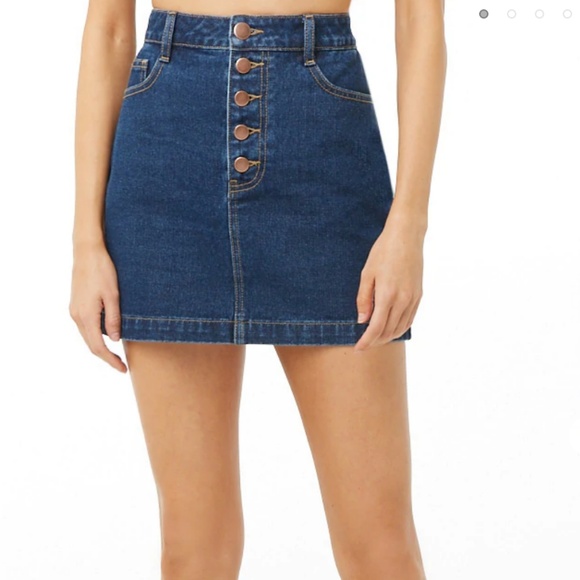 Embroidered Rainbow Denim Mini Skirt - Picture 2 of 5